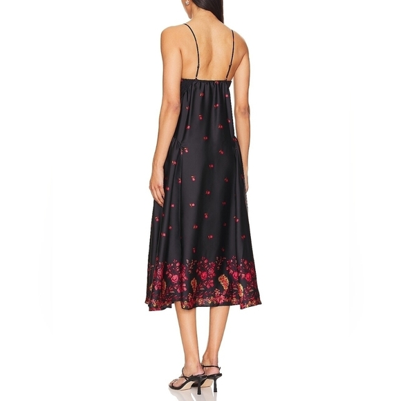 NEW Free People On My Own Printed Maxi Dress In Black Combo - Picture 4 of 8